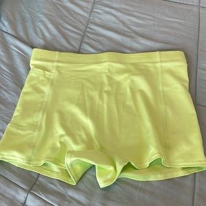 bcg neon yellow spandex shorts